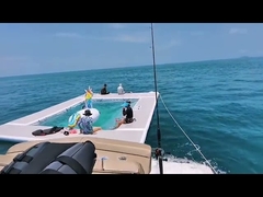 Çift Katmanlı Okyanus Denizanası Havuzu Yüzen Şişme Deniz Yüzme Havuzu ve File