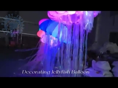 Renkli şişme denizanası balonu Asılı LED Işık Noel dekorasyonu ile