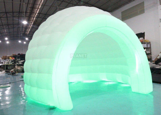 Tünel Girişli Renkli LED Işık Dev Şişme Igloo Dome Çadır